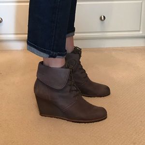 Biala purple wedge booties